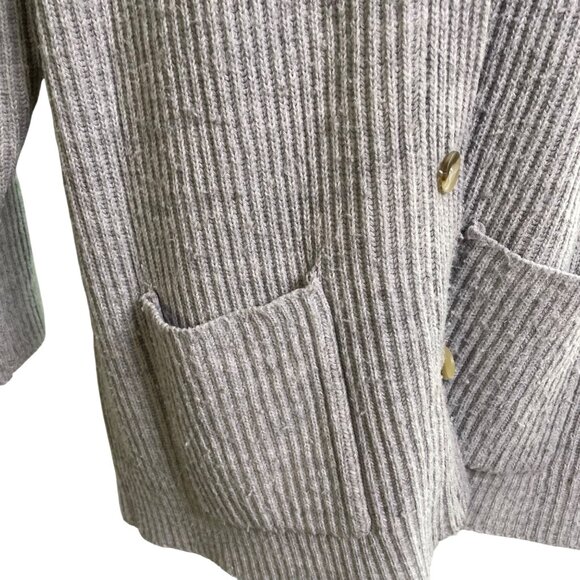 Outside Influence Gray Ribbed Knit Cardigan Sweater Pockets Plus Size 2X u - Picture 3 of 12